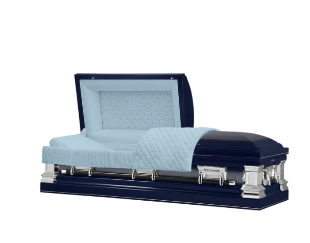 Exquisite Series Dark Blue Stainless Steel Casket - Exquisite Caskets