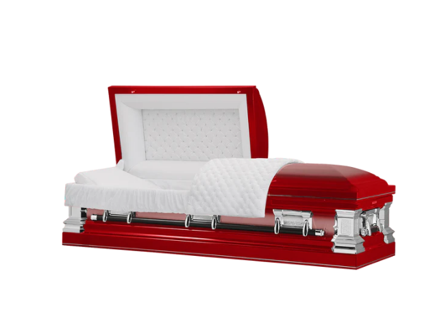 Exquisite Series Red Stainless Steel Casket - Exquisite Caskets