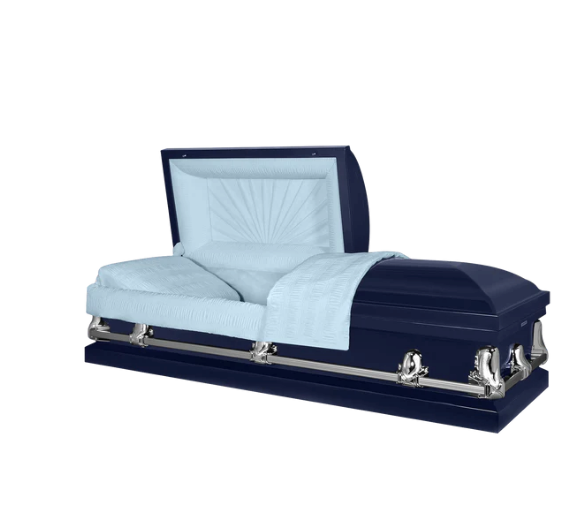 Delta Series Dark Blue Steel Casket - Exquisite Caskets