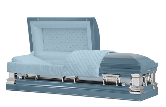 Exquisite Series Light Blue Stainless Steel Casket - Exquisite Caskets
