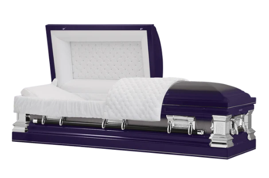 Exquisite Series Purple Stainless Steel Casket - Exquisite Caskets