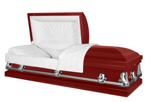 Delta Series Red Steel Casket - Exquisite Caskets