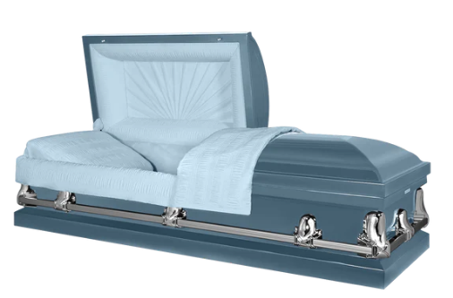 Delta Series Light Blue Steel Casket - Exquisite Caskets