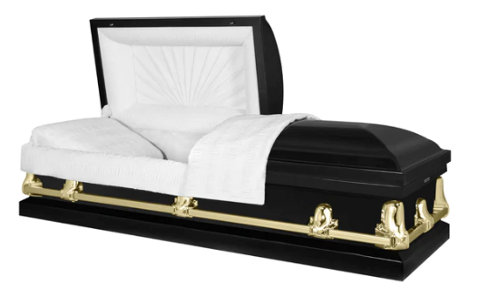 Delta Series Black/Gold Steel Casket - Exquisite Caskets