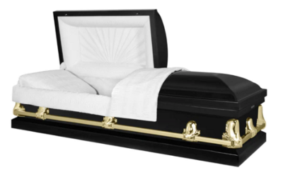 Delta Series Black/Gold Steel Casket - Exquisite Caskets