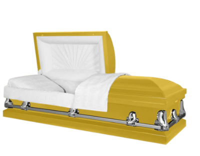 Delta Series Bright Yellow Steel Casket - Exquisite Caskets