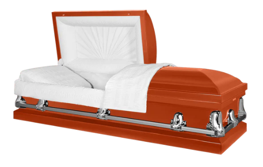 Delta Series Orange Steel Casket - Exquisite Caskets