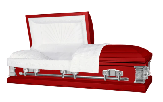 Taffeta Series Red Steel Casket - Exquisite Caskets