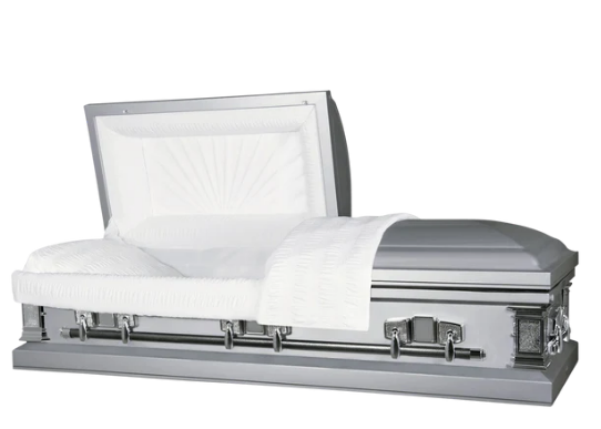 Taffeta Series Silver Steel Casket - Exquisite Caskets