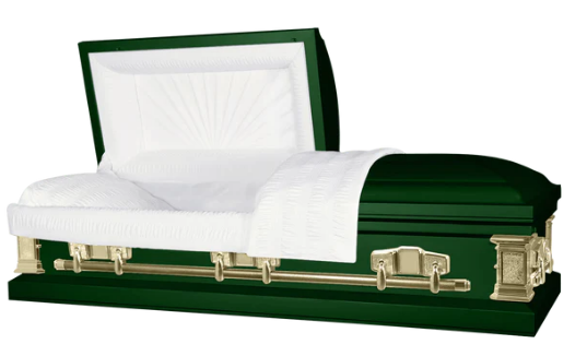 Taffeta Series Green Steel Casket - Exquisite Caskets