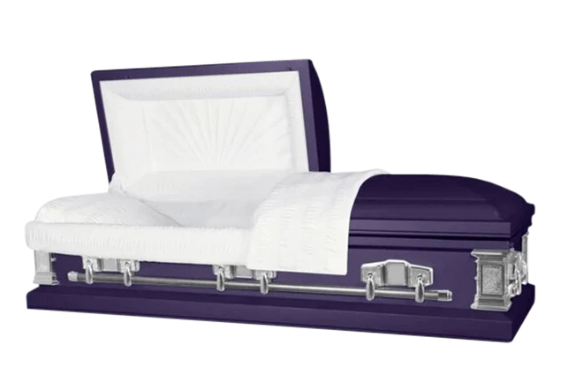 Taffeta Series Purple Steel Casket - Exquisite Caskets