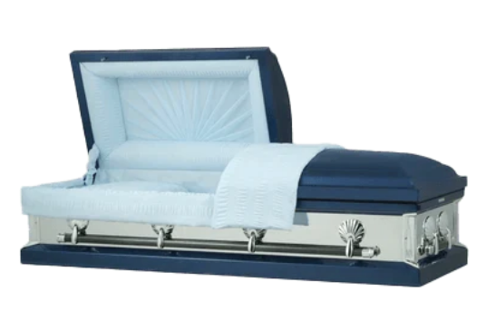 Amber Series Dark Blue Steel Casket - Exquisite Caskets