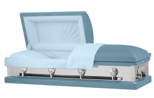 Amber Series Light Blue Steel Casket - Exquisite Caskets