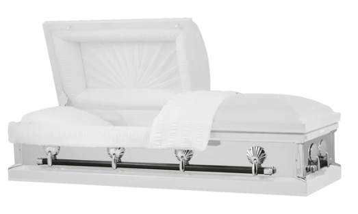 Amber Series White Steel Casket - Exquisite Caskets