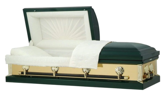 Amber Series Green Steel Casket - Exquisite Caskets