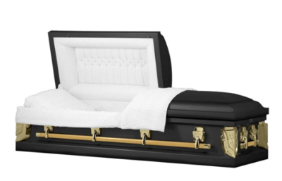 Dover Series Black/Gold Steel Casket - Exquisite Caskets