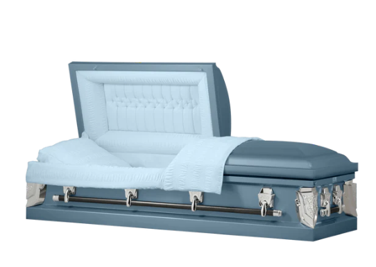 Dover Series Light Blue Steel Casket - Exquisite Caskets