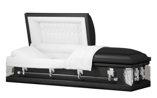 Dover Series Black/White Steel Casket - Exquisite Caskets