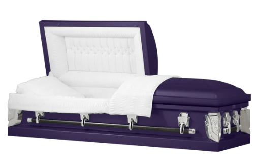 Dover Series Purple/Silver Steel Casket - Exquisite Caskets