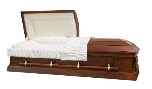 Poplar Satin Cherry 1 Wood Casket - Exquisite Caskets