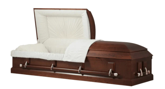 Poplar Satin Cherry 3 Wood Casket - Exquisite Caskets