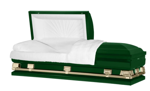 Oversized Osiris XL Green Casket - Exquisite Caskets