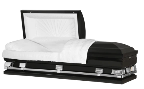 Oversized Osiris XL Black/Silver Casket - Exquisite Caskets