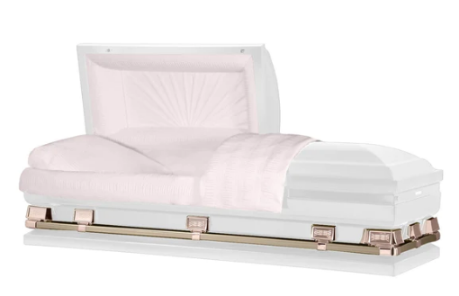 Oversized Osiris XL White/Rose Gold Casket - Exquisite Caskets