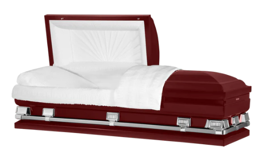 Oversized Osiris XL Maroon Casket - Exquisite Caskets