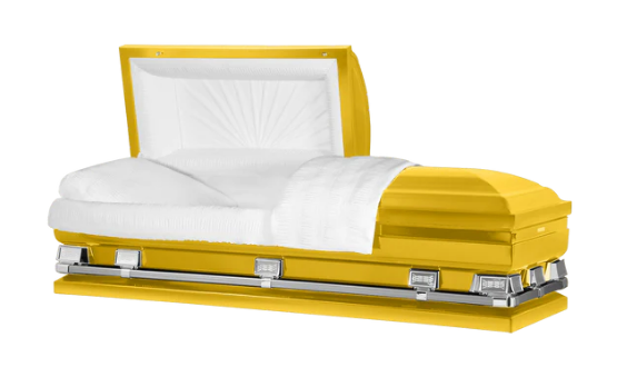 Oversized Osiris XL Bright Yellow Casket, Head Panel: Sunburst