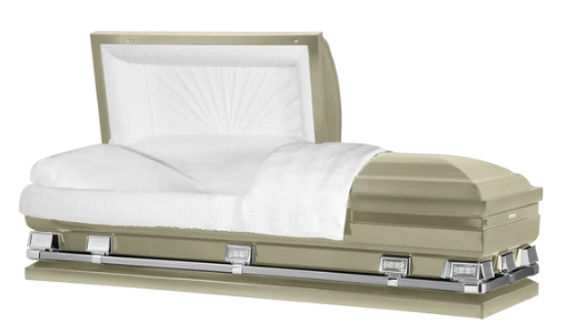 Oversized Osiris XL Almond Casket, Head Panel: Sunburst