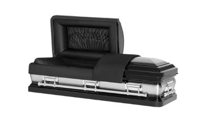 Kali Series Black/Silver/Black Steel Casket