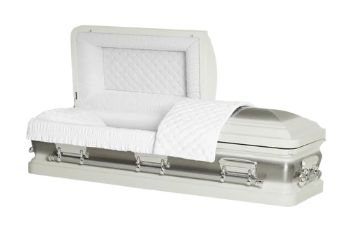 Kali Series White/Silver Steel Casket