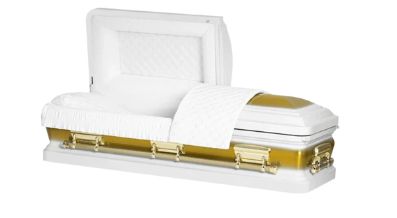 Kali Series White/Gold Steel Casket