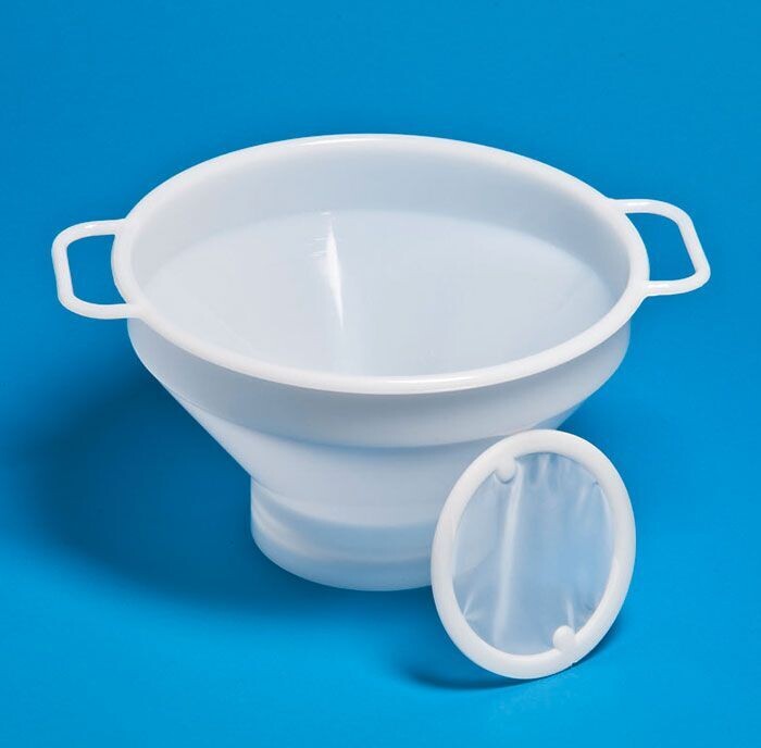 FILTRO PER LATTE IN PE ALIMENTARE DIAMETRO cm 28 CON RETE Ø 12,5 cm
