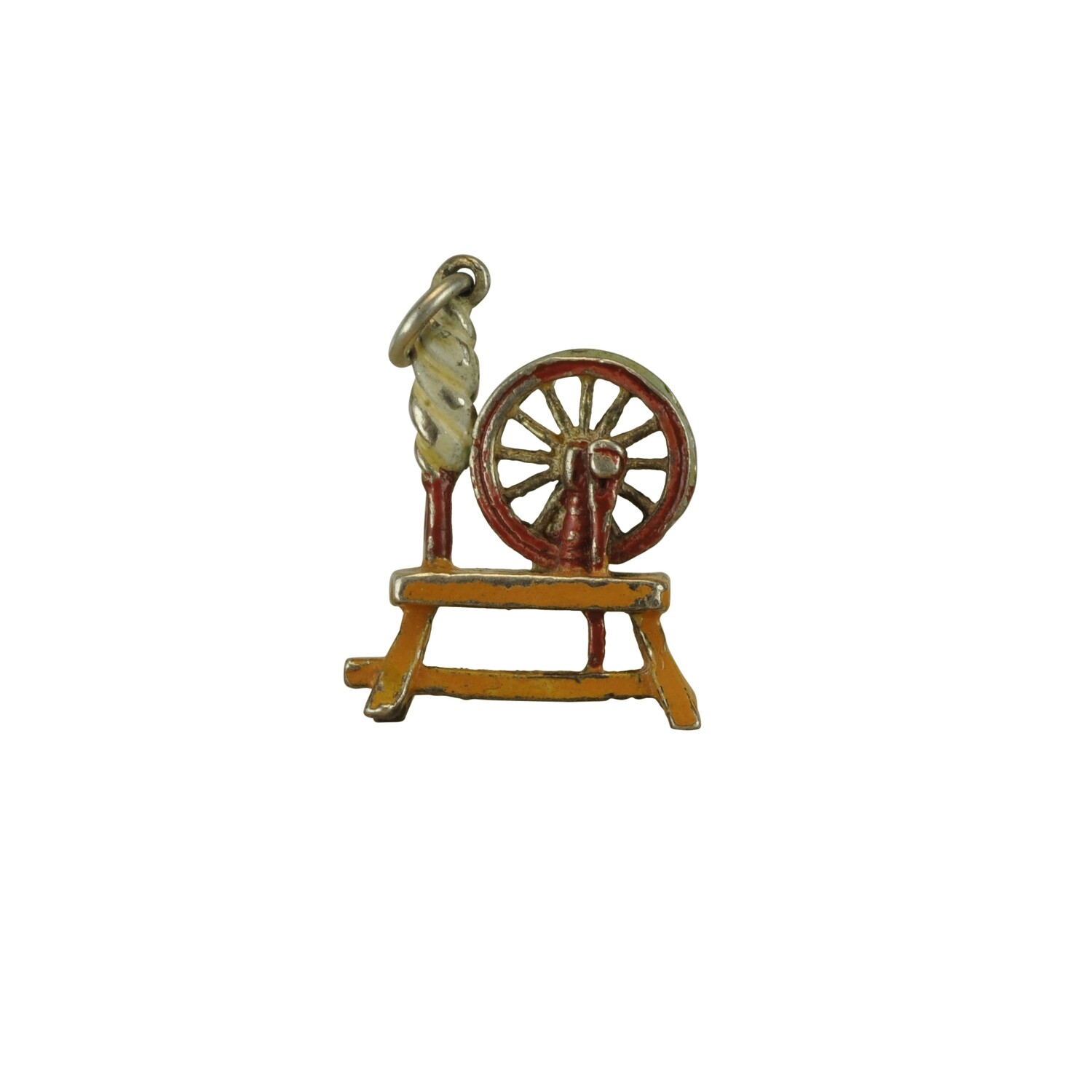 Vintage Silver Cotton Wheel Charm