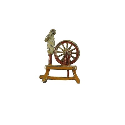 Vintage Silver Cotton Wheel Charm
