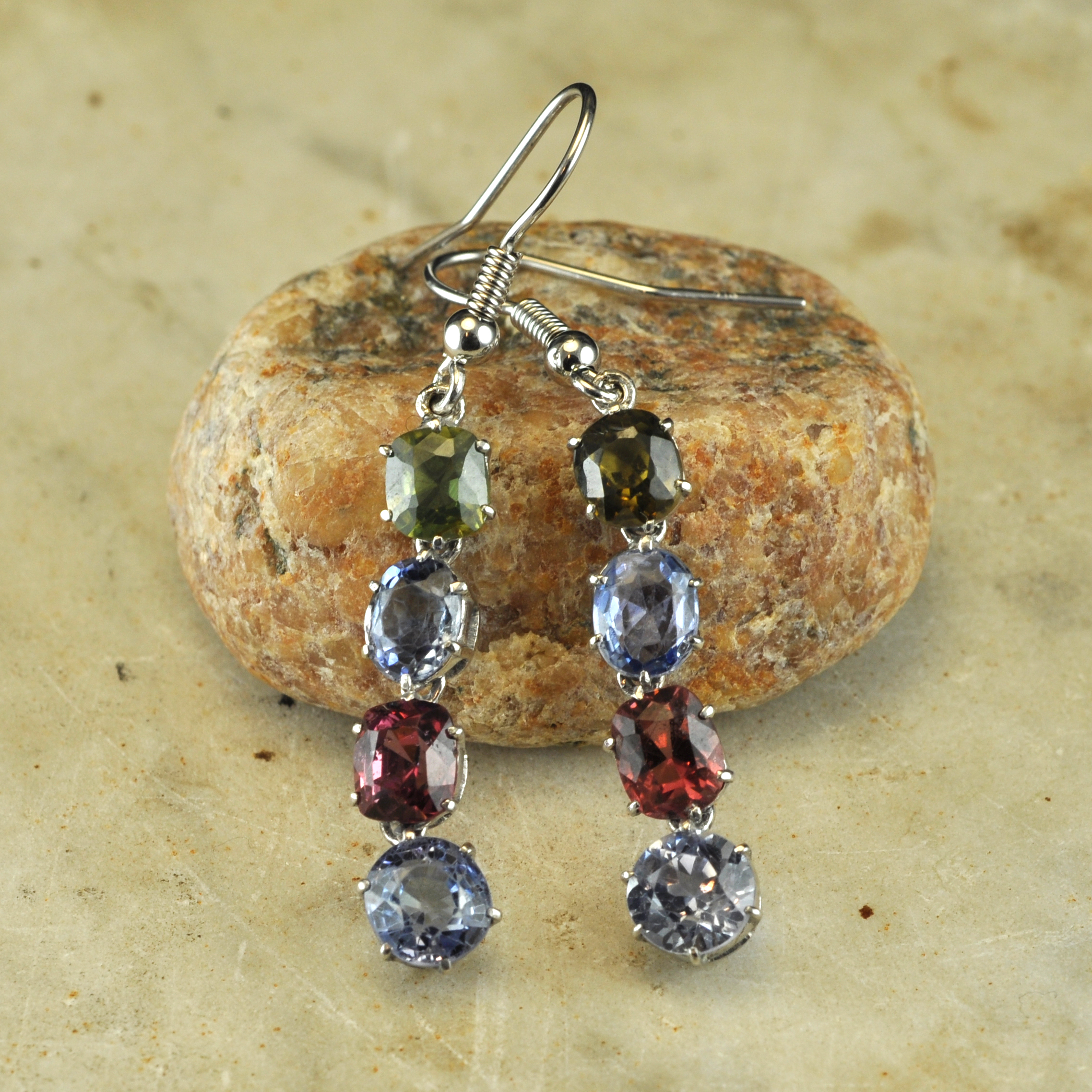 Antique ‘Ceylon Gem Gravel’ Earrings