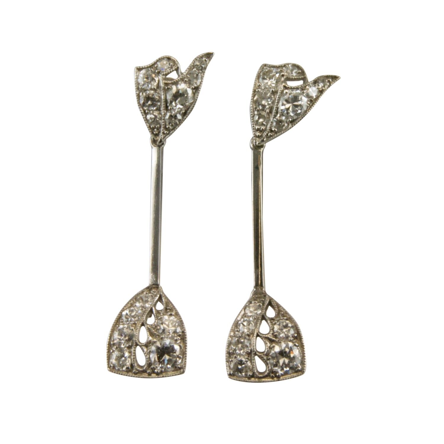Platinum Diamond Set Earrings