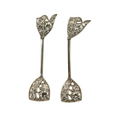 Platinum Diamond Set Earrings - SOLD
