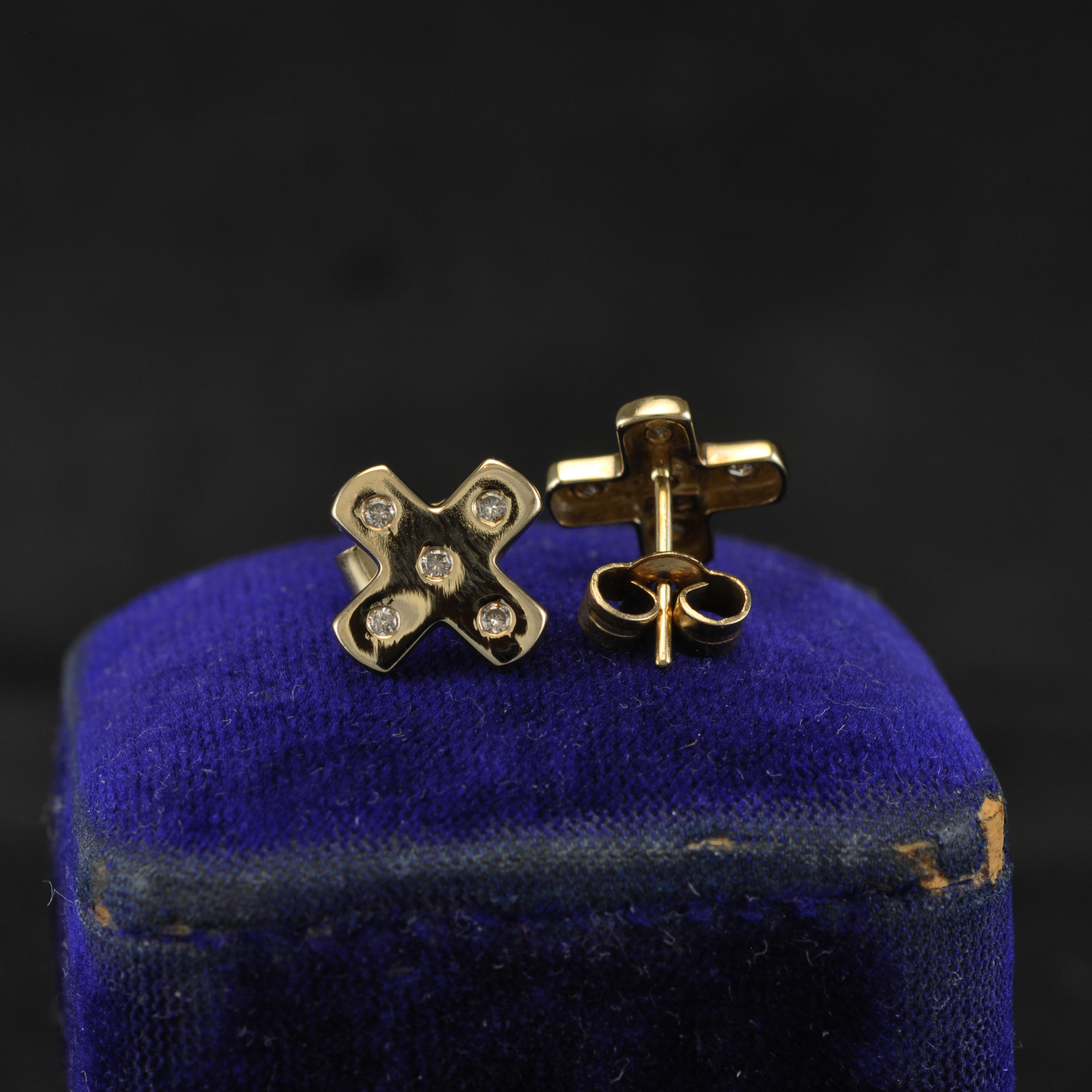 Diamond Cross Earrings