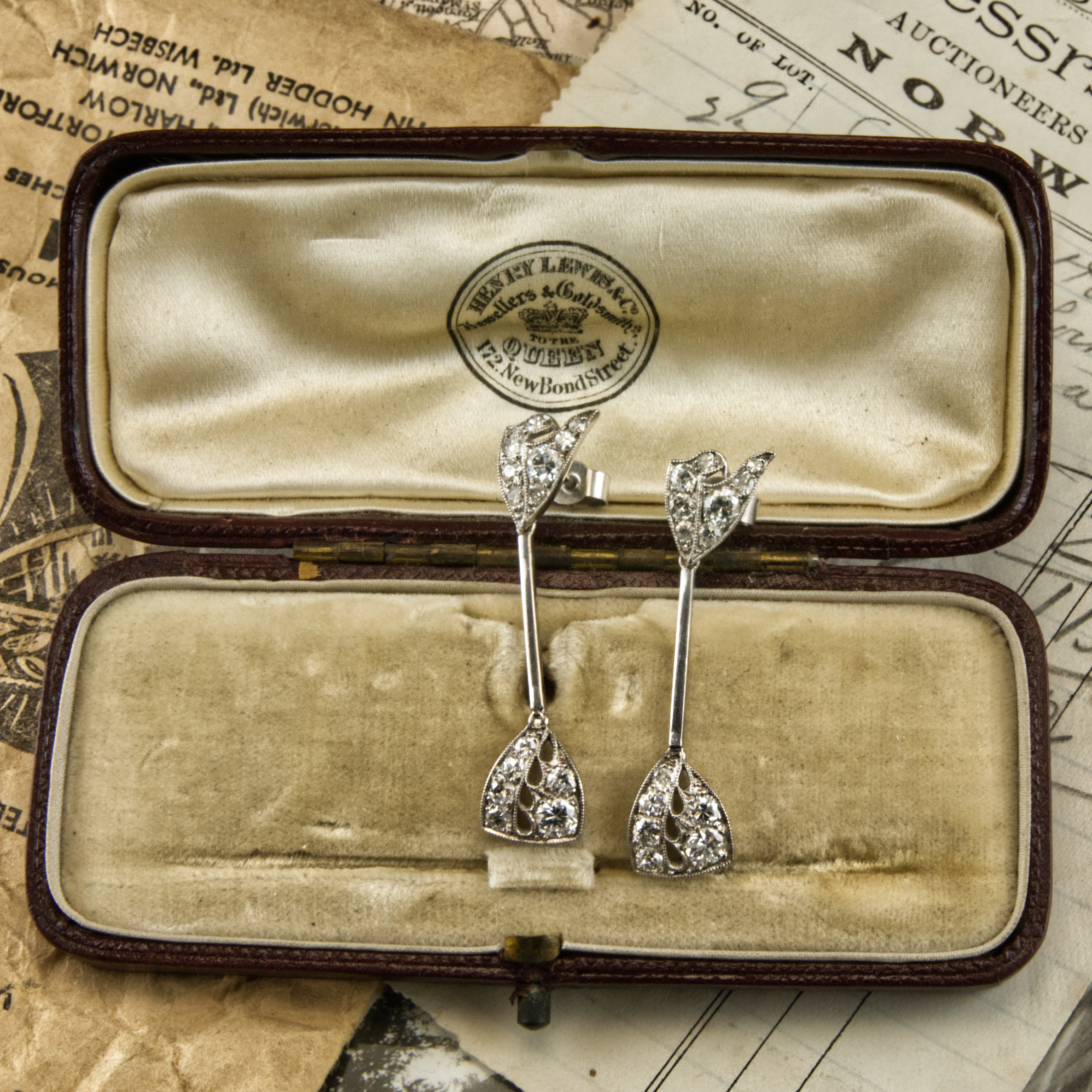 Platinum Diamond Set Earrings - SOLD