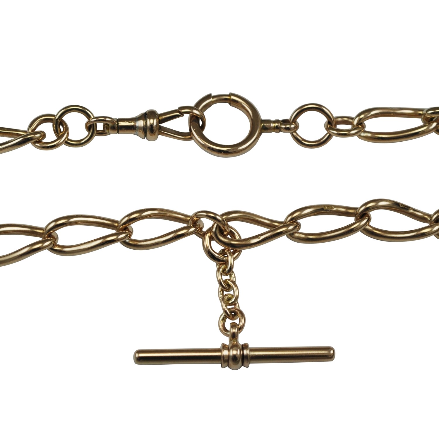 Antique 9ct Gold Albert T Bar Necklace