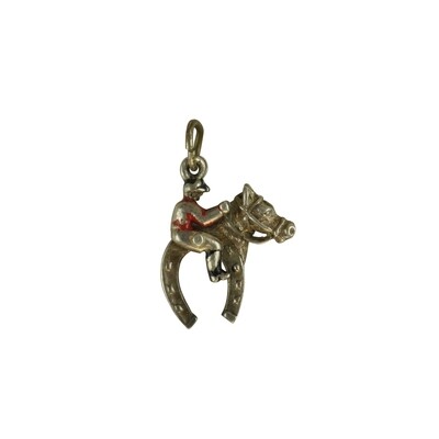 Vintage Animated Jockey on Horse