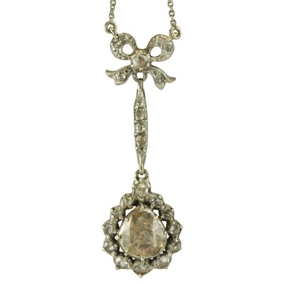 Victorian Diamond Bow Necklace