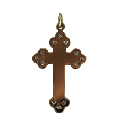 9ct Gold & Diamond Set Botonee Cross