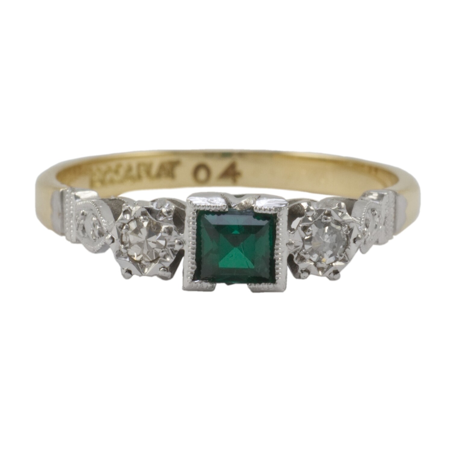 Green Synthetic Spinel 18ct Gold Ring