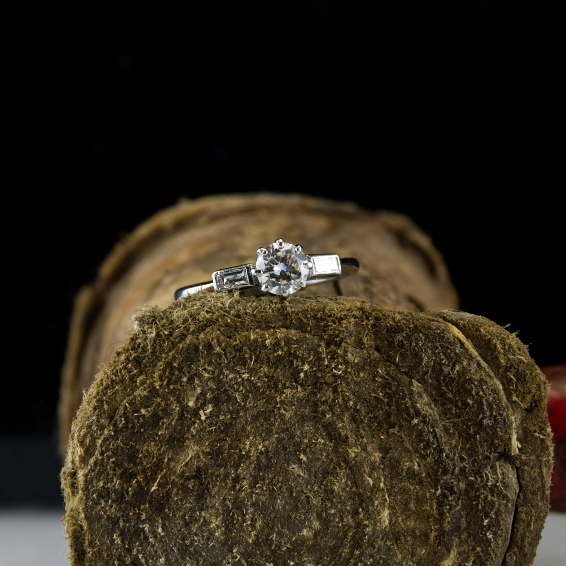 Platinum & Diamond Art Deco Design Engagement Ring