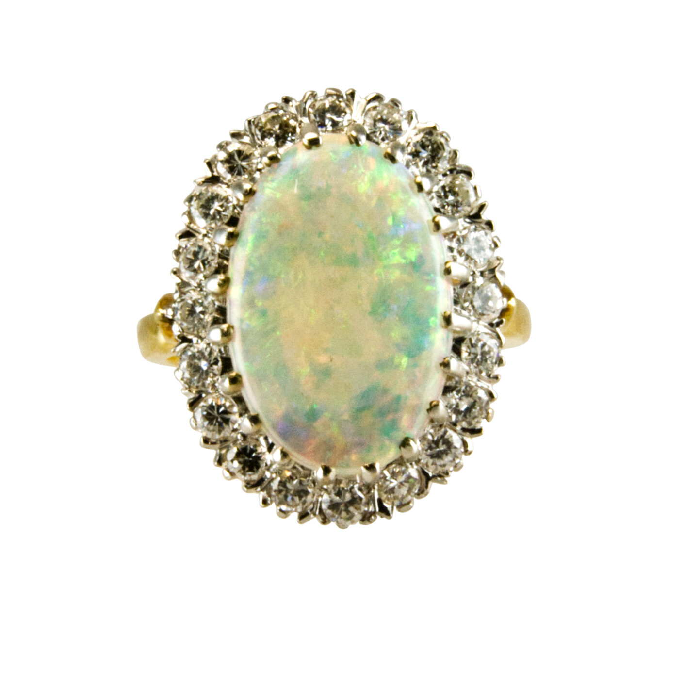 18ct Opal & Diamond Cluster Ring
