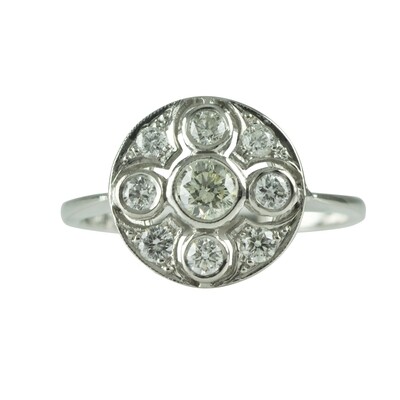 Platinum & Diamond Cluster Ring